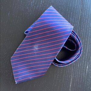 Vintage "Club MVP" NavyRed Striped Tie 3.5" Classic Width Preppy VGUV